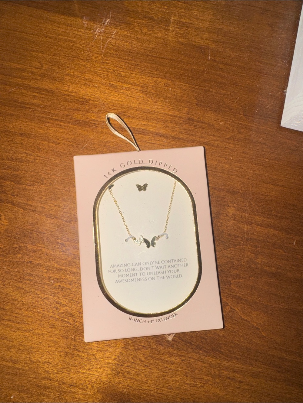 Gold Dipped Butterfly Necklace - 14K Gold Dipped
